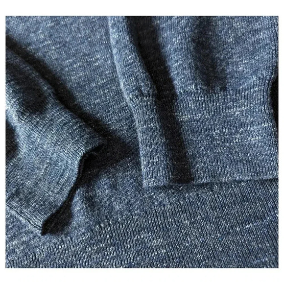 J. CREW Rugged Cotton Sweater Size XL Speckled Blue - Picture 6 of 9
